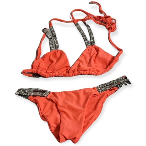 Beach Bunny Other - BEACH BUNNY "Cosmic Jewel" Neon Orange Bikini (Top L, Bottom XS)